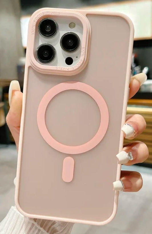 COVER IPHONE PINK magnetica con ricarica wireless